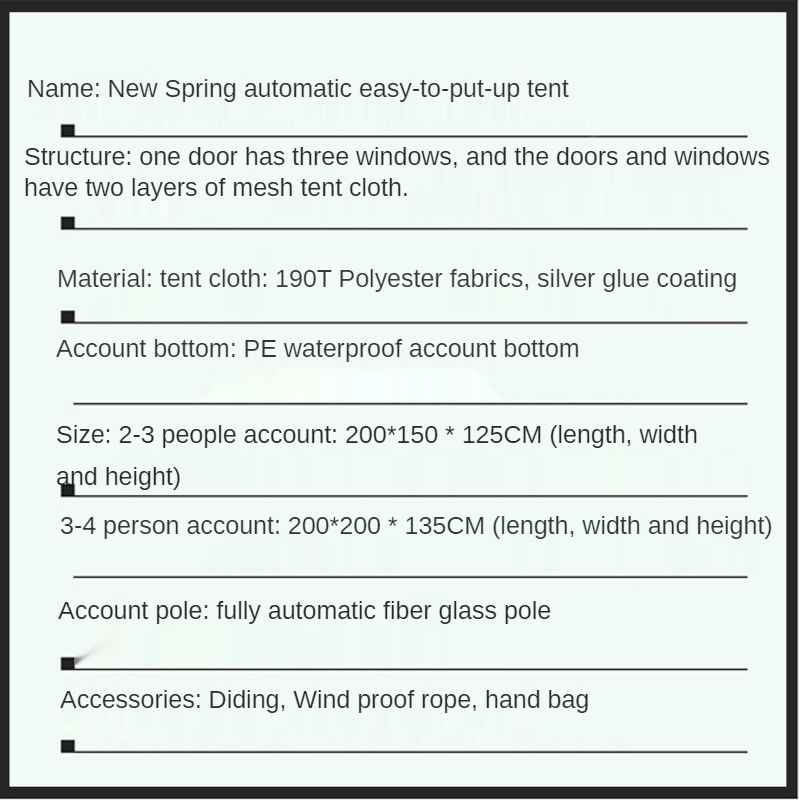 Cheap Goat Tents Fully Automatic Outdoor Camping Self Driving Tent Fishing Tent For Two Persons 3 4 Persons One Door Three Windows Tents Tents 